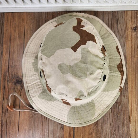 VTG US Military Boonie Hat Sz 7 1/4 Desert Camo Tru-Spec Sun Hot Weather Type II - Picture 6 of 11